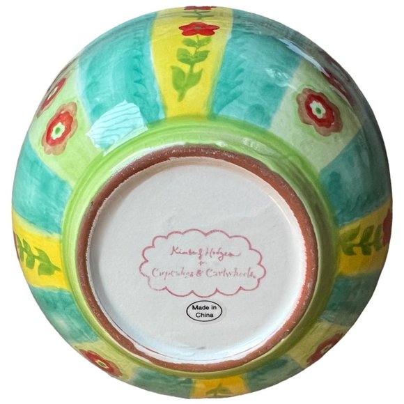 HTF! Kimberly Hodgen Cupcakes and Cartwheels Bowl & Plate Floral Scalloped READ - Picture 6 of 16